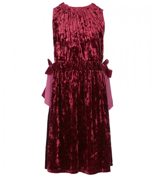 Habitual Burgundy Velvet Side Bows Dress 